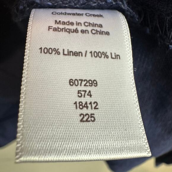 Coldwater Creek Journeys Lightweight Washable Linen Jacket Navy Blue XL - Picture 8 of 11